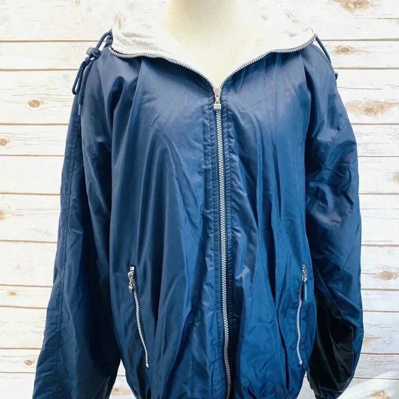B & B Sports Other - B&B SPORTS Men Zip Up Lined Hoodie Blue Casual Windbreaker Jacket Size Large